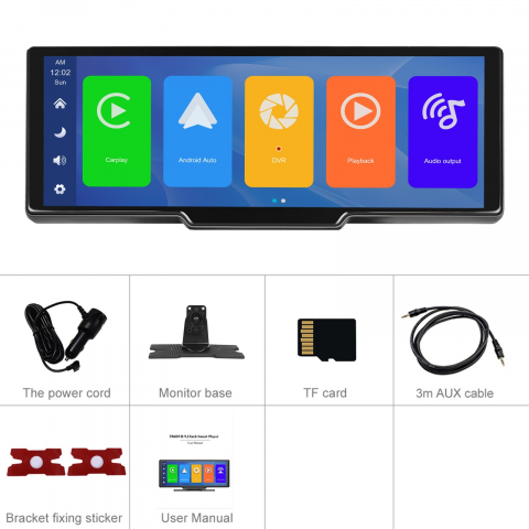 CarPlay si Android Auto Wireless 23.9 cm (9.3 inch) + Camera DVR inregistrare trafic + Card 64 GB Cadou [9]