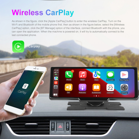 CarPlay si Android Auto Wireless 23.9 cm (9.3 inch) + Camera DVR inregistrare trafic + Card 64 GB Cadou [6]