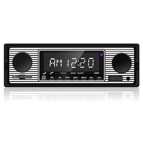 Back ON ROAD - Casetofon Auto MP3 Player, Stil Vintage cu Bluetooth, AUX, Card SD, Universal 1DIN