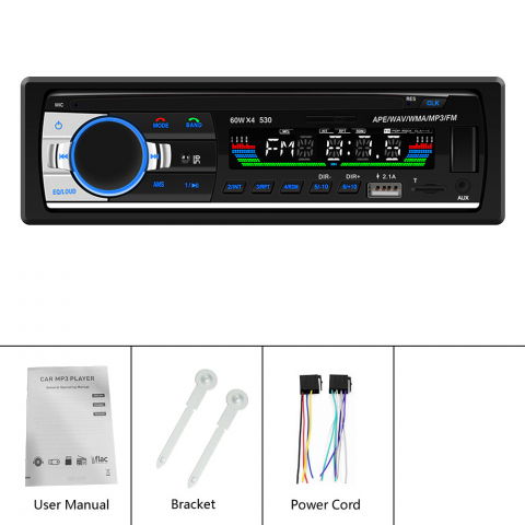 Casetofon auto universal, MP3 PLAYER 1DIN, 60W X4, Bluetooth,USB, CARD SD, AUX, intrare RCA subwoofer [13]