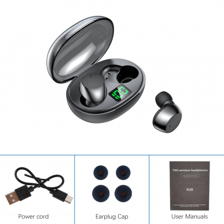 Casti wireless pentru iPhone, Xiaomi, Huawei, Sport, Bluetooth 5.3, TWS, Stereo, Display digital [3]