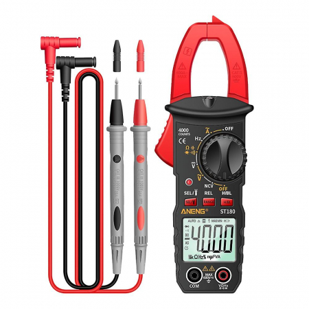 Testere auto - Clampermetru (cleste ampermetric) multimetru digital ANENG ST180, Auto-ranging, Tensiune AC/DC, Curent AC, rezistenta, capacitatea, frecventa