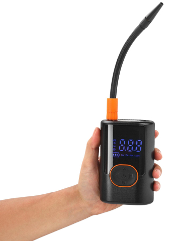 Compresoare aer - Compresor auto cu acumulator 5000 mAh, 3 in 1, lanterna, usb, functie Power-Bank, presiune reglabila 0.3-10 bar, negru