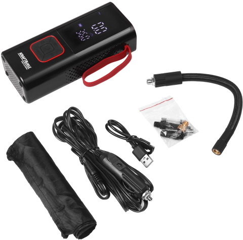 Compresor auto cu acumulator 7800mAh 85W, 3 in 1, lanterna, usb, functie Power-Bank, presiune reglabila 0.3-10 bar, negru [4]
