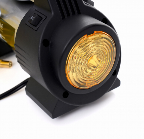 Compresor auto portabil 12V 190W cu manometru, lanternă LED și accesorii incluse [2]