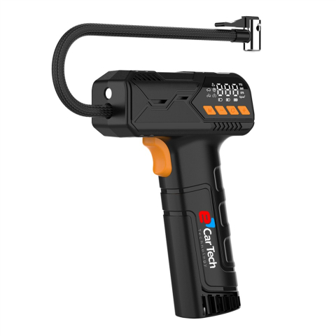 Compresoare aer - Compresor portabil Auto&Moto, cu acumulator inclus 4000mAh, display digital, incarcare USB-C, culoare negru