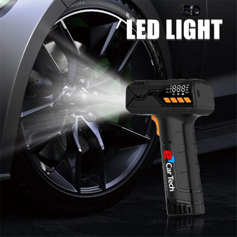 Compresor portabil Auto&Moto, cu acumulator inclus 4000mAh, display digital, incarcare USB-C, culoare negru [3]