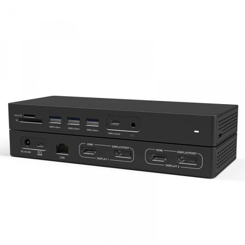 Stație andocare USB-C 14 în 1, 4K HDMI & DisplayPort, DisplayLink, USB 3.2 Gen2, PD 95W, Ethernet Gigabit, Mac & Windows [5]