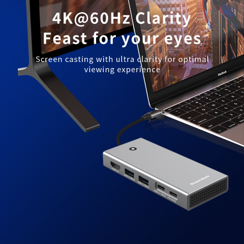 Docking Station USB-C NVMeSATA SSD  Hub 10Gbps cu HDMI 4K60Hz, 100W PD, Cititor Card SDTF, Carcasă Aluminiu – Compatibil M.2 2230 2242 2260 2280 [5]