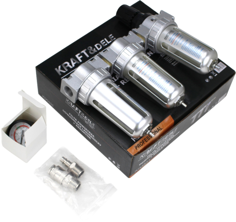 Filtru Regulator Aer Comprimat 1/2 Inch cu Separator de Apă (Deshidratator), Manometru și Reductor Presiune 0.5-8.5 Bar [6]