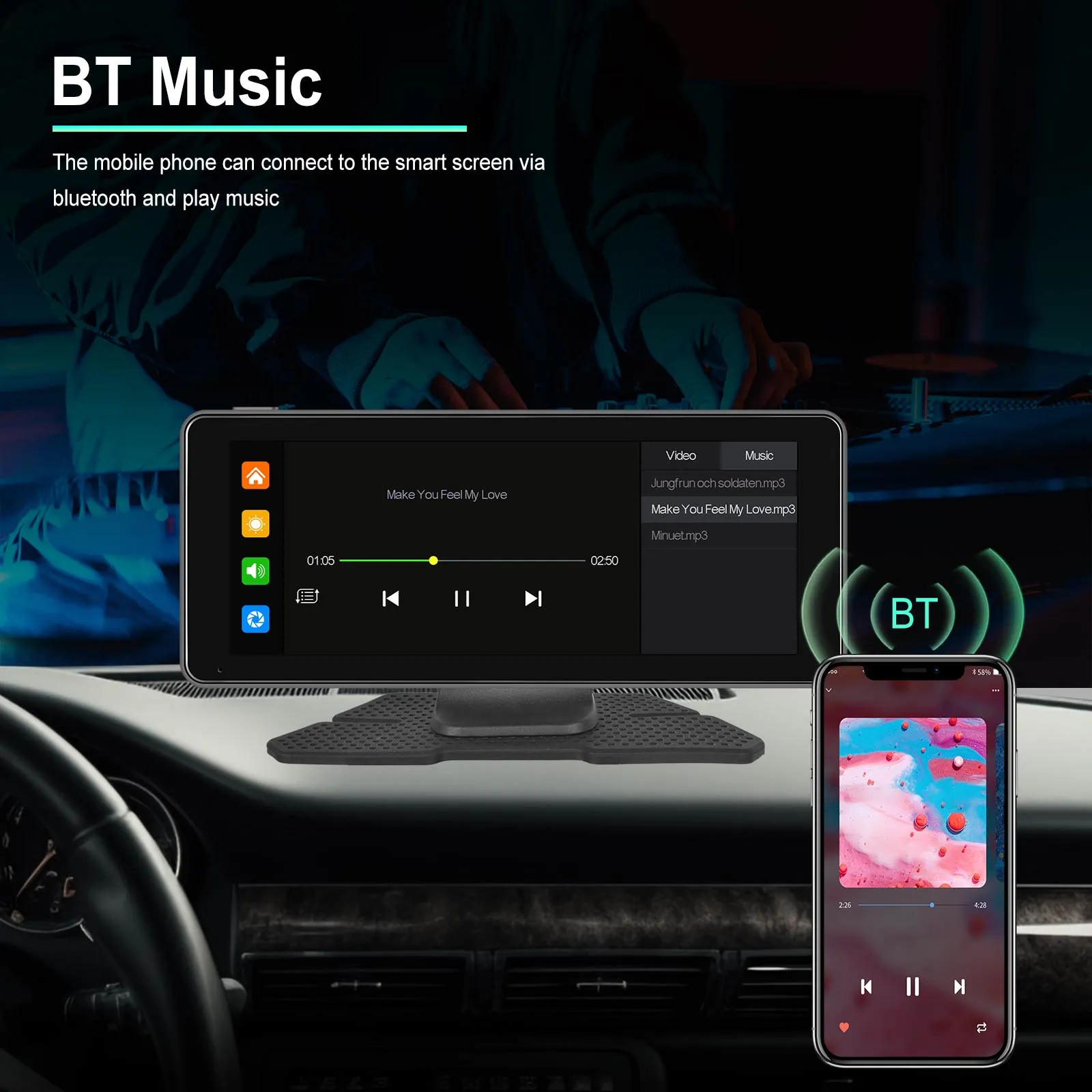 GPS Portabil 6.86" cu CarPlay Wireless, Android Auto, Airplay, BT, FM și AUX - Soluție OEM pentru Mașină [6]