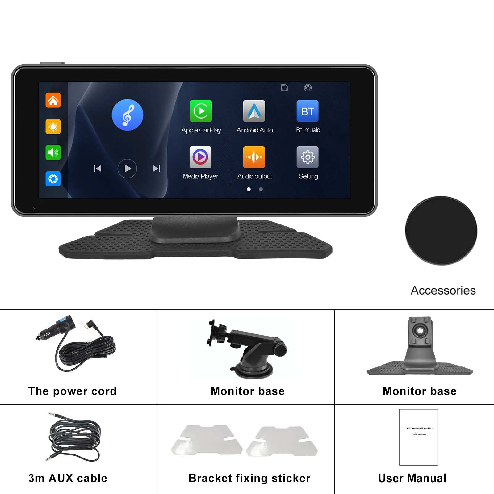 GPS Portabil 6.86" cu CarPlay Wireless, Android Auto, Airplay, BT, FM și AUX - Soluție OEM pentru Mașină [15]