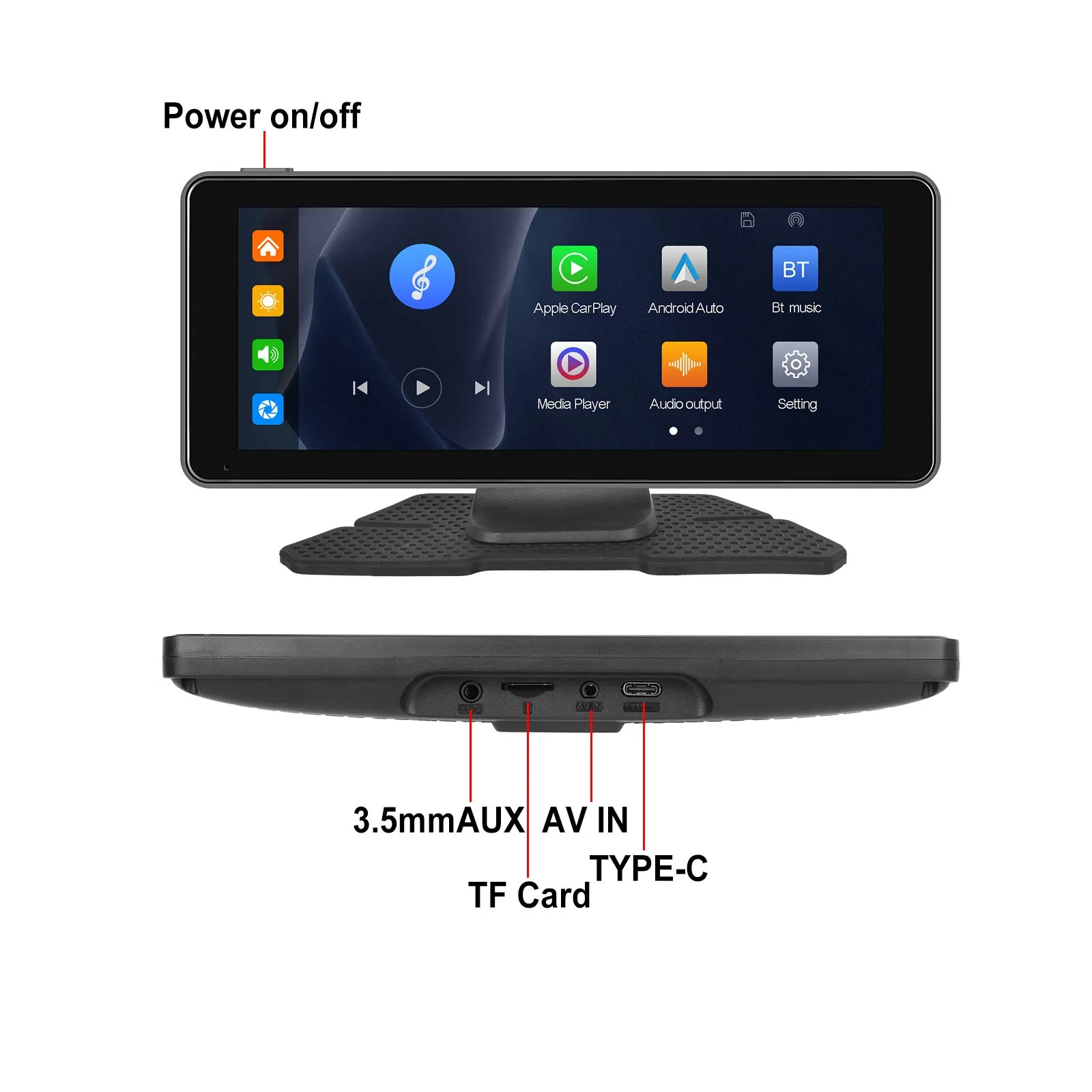 GPS Portabil 6.86" cu CarPlay Wireless, Android Auto, Airplay, BT, FM și AUX - Soluție OEM pentru Mașină [5]