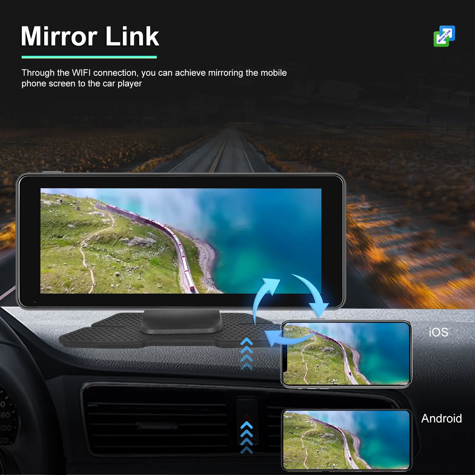 GPS Portabil 6.86" cu CarPlay Wireless, Android Auto, Airplay, BT, FM și AUX - Soluție OEM pentru Mașină [9]