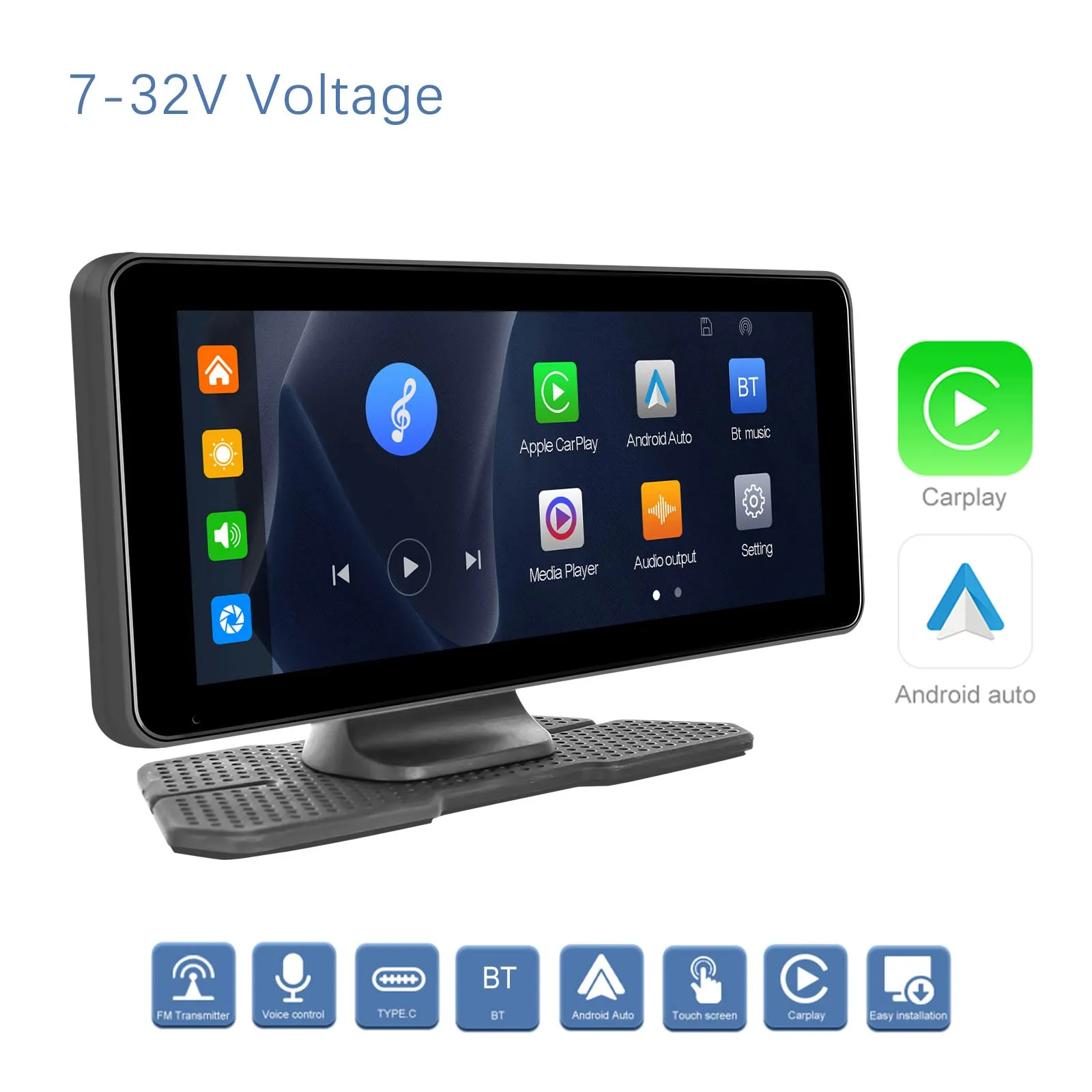 GPS Portabil 6.86" cu CarPlay Wireless, Android Auto, Airplay, BT, FM și AUX - Soluție OEM pentru Mașină [14]