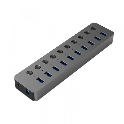 Hub USB 3.0 cu 10 porturi și comutatoare individuale LED Power Indicator Viteză 5Gbps [6]