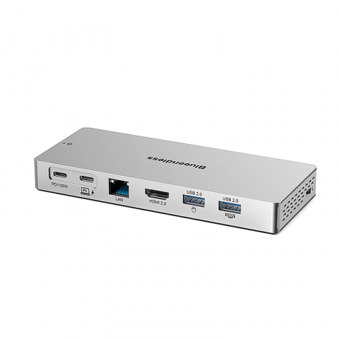 PROMOTII % - Hub USB C 10Gbps cu HDMI 4K60Hz PD 100W carcasă aluminiu Compatibil Windows Mac Linux Model HC1406