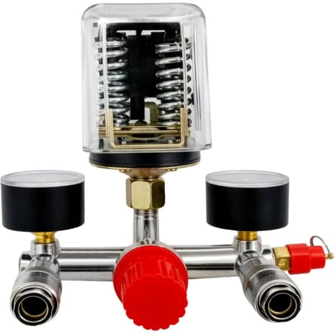 Toate Produsele - Presostat trifazat pentru compresoare cu conectori rapizi, 380V (trifazat), doua manometre