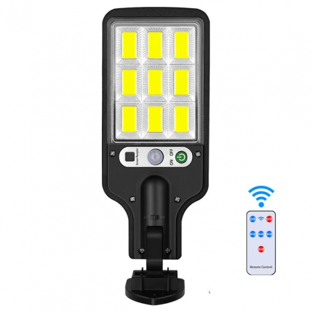 Toate Produsele - Lampa exterioara LED, cu incarcare solara, senzor lumina si miscare, telecomanda de control