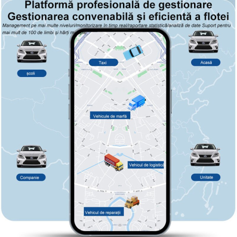 Mini tracker GPS SIM 4G OBD, control de la distanta, istoric traseu, anti-furt, precizie 5 m, GPRS/GSM, standby 30 zile, baterie 300mAh, negru [1]