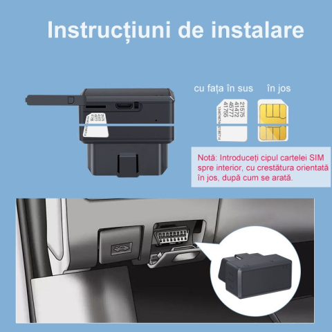 Mini tracker GPS SIM 4G OBD, control de la distanta, istoric traseu, anti-furt, precizie 5 m, GPRS/GSM, standby 30 zile, baterie 300mAh, negru [4]