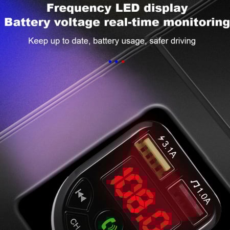 Modulator FM Bluetooth, 2x USB Fast Charge, microSD, Negru [8]