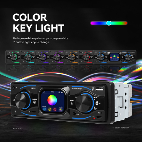 MP3 Player Auto 1DIN cu Bluetooth, Ecran Touchscreen 2.17", Multimedia și RGB [3]