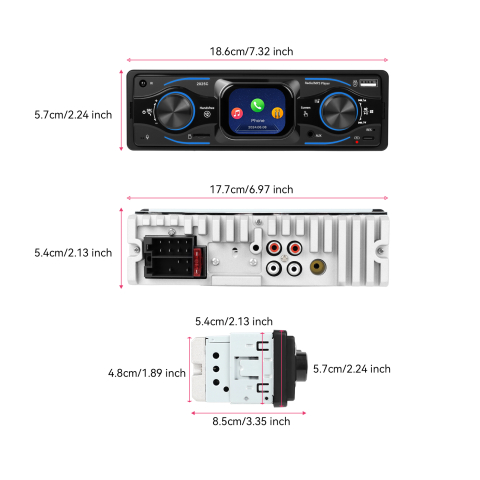 MP3 Player Auto 1DIN cu Bluetooth, Ecran Touchscreen 2.17", Multimedia și RGB [4]