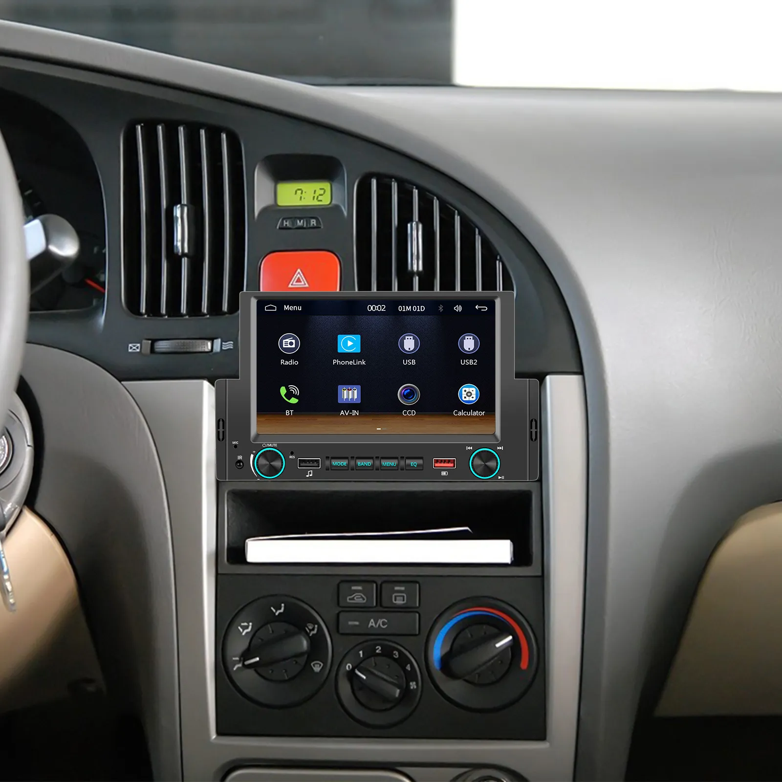 MP5 Player Auto 1DIN, CarPlay si Android Auto wireless, USB Fast Charge, Bluetooth, ecran tactil 6.2 inch [1]