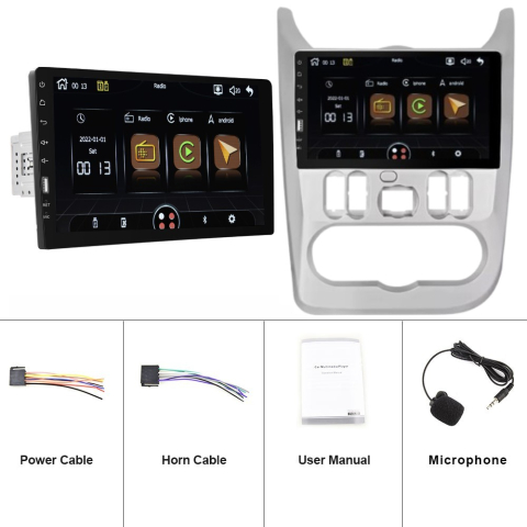 Navigatie MP5 Player Dacia Logan/Duster/Sandero (2009-2012) Ecran 9 Inch CarPlay Wireless si Rama Dedicata [2]