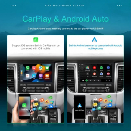 Navigație 2DIN Android cu CarPlay și Android Auto, 1GB RAM, 16GB ROM - Ideală pentru VW Golf 4, Passat B5, Skoda, Bora [1]