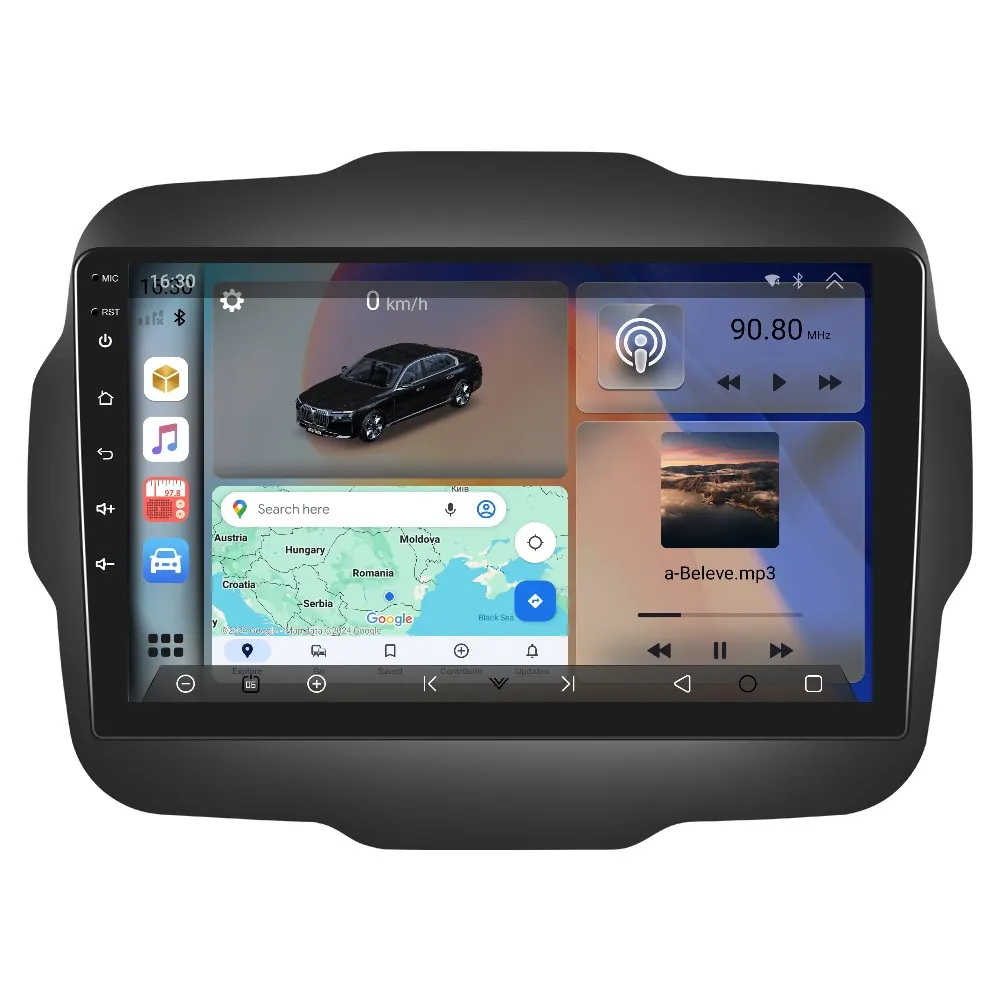Jeep Renegade (2016-2020) - Navigatie 2K QLED Jeep Renegade (2016-2020), 4 GB RAM, SLOT SIM 4G, DSP, CarPlay si Android Auto ecran 9.36 inch
