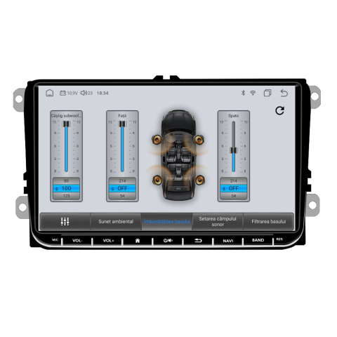 Navigatie Volkswagen|Skoda|Seat cu Android 13, Carplay, 4GB RAM 64GB ROM DSP, SIM 4G, Ecran de 9 inch, dedicata Golf 5, Golf 6, Jetta, Passat B6, CC, B7, Polo, Tiguan, Touran, Skoda, Seat [10]