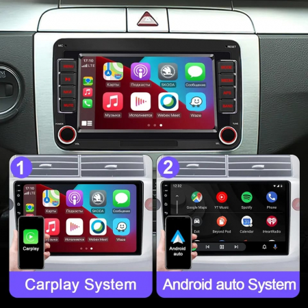 Navigatie Volkswagen|Skoda|Seat cu Android 13, Carplay, 2GB RAM 32GB ROM, Ecran de 7 Inch, dedicata Golf 5, Golf 6, Jetta, Passat B6, CC, B7, Polo, Tiguan, Touran, Skoda, Seat [5]