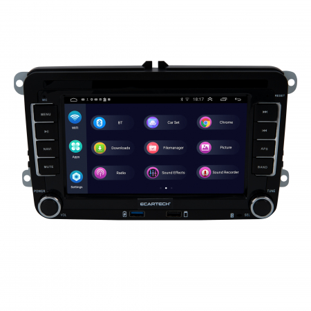 Navigatie Volkswagen, Skoda, Seat cu Android 13, Carplay, 2GB RAM 64GB ROM, Ecran de 7 Inch, dedicata Golf 5, Golf 6, Jetta, Passat B6, CC, B7, Polo, Tiguan, Touran, Skoda, Seat RESIGILAT [2]