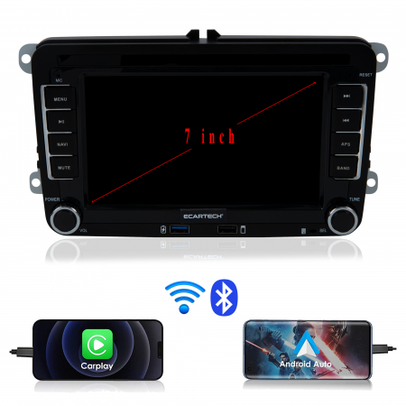 Navigatie Volkswagen, Skoda, Seat cu Android 13, Carplay, 2GB RAM 64GB ROM, Ecran de 7 Inch, dedicata Golf 5, Golf 6, Jetta, Passat B6, CC, B7, Polo, Tiguan, Touran, Skoda, Seat RESIGILAT [15]