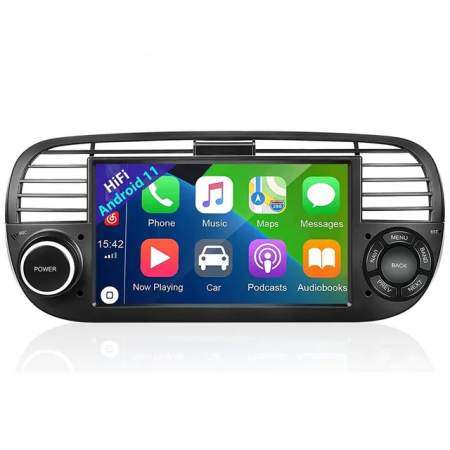Navigatie Fiat 500 (2007-2014) cu Android 11, Carplay și Android Auto wireless 32 GB ROM [0]