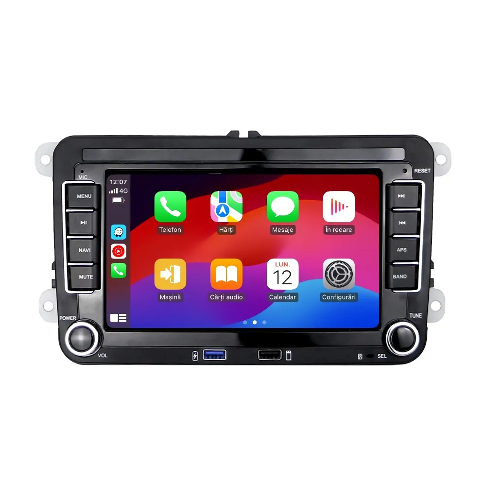 Passat B7 (2011-2015) - Navigație cu Android, Volkswagen, Skoda, Seat - 2+64 GB, CarPlay & Android Auto, USB Frontal, ecran 7"|Compatibil Golf 5, Golf 6, Jetta, Passat B6/B7/CC, Polo, Tiguan, Touran