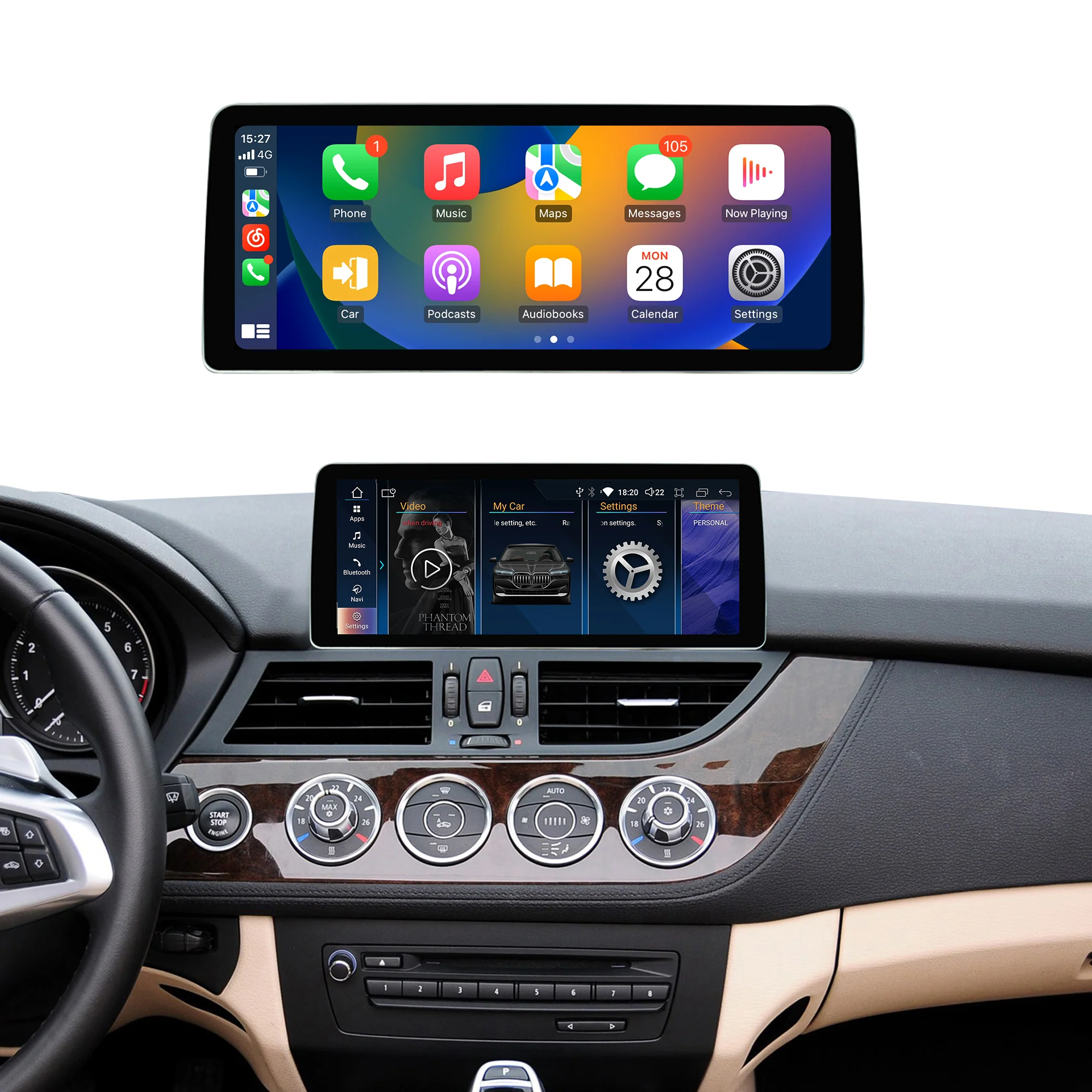 Navigație Android BMW Z4 E89 (2009-2016), 4 GB RAM, OCTA-CORE, ecran 12.3", CIC, 1920x720, CarPlay, Android Auto, 4G și WiFi [1]