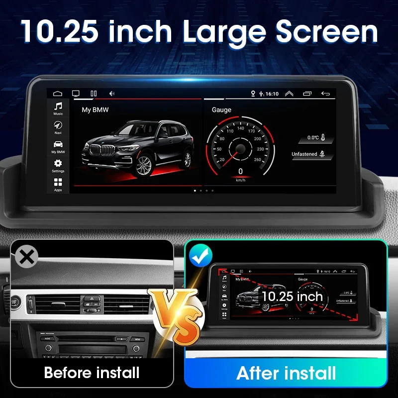 Navigație Android BMW X5 X6 E70 E71 E72 (2007-2012), 4 GB RAM, OCTA-CORE, ecran 10,25", CCC si CIC, 1920x720, CarPlay, Android Auto, 4G și WiFi [3]