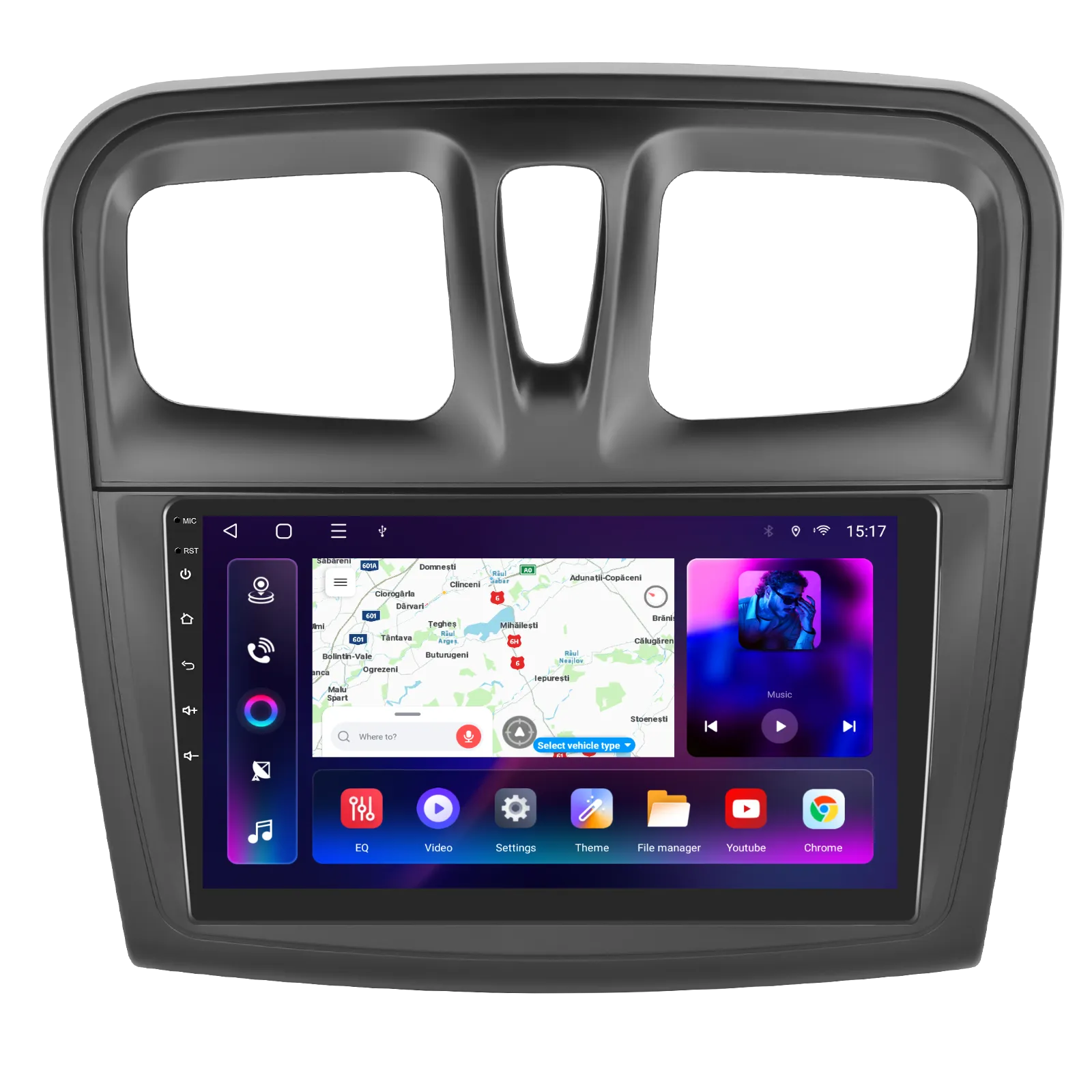 Dacia Logan (2012–2020) - Navigație Dacia Logan, Duster, Sandero (2012-2020) 4GB 64GB, Slot SIM 4G, Android 12 cu CarPlay și Android Auto Wireless Ecran 9 Inch, GPS, WiFi Integrat, DSP