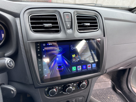 Navigație Dacia Logan, Duster, Sandero (2012-2020) 4GB 64GB, Slot SIM 4G, Android 12 cu CarPlay și Android Auto Wireless Ecran 9 Inch, GPS, WiFi Integrat, DSP [10]