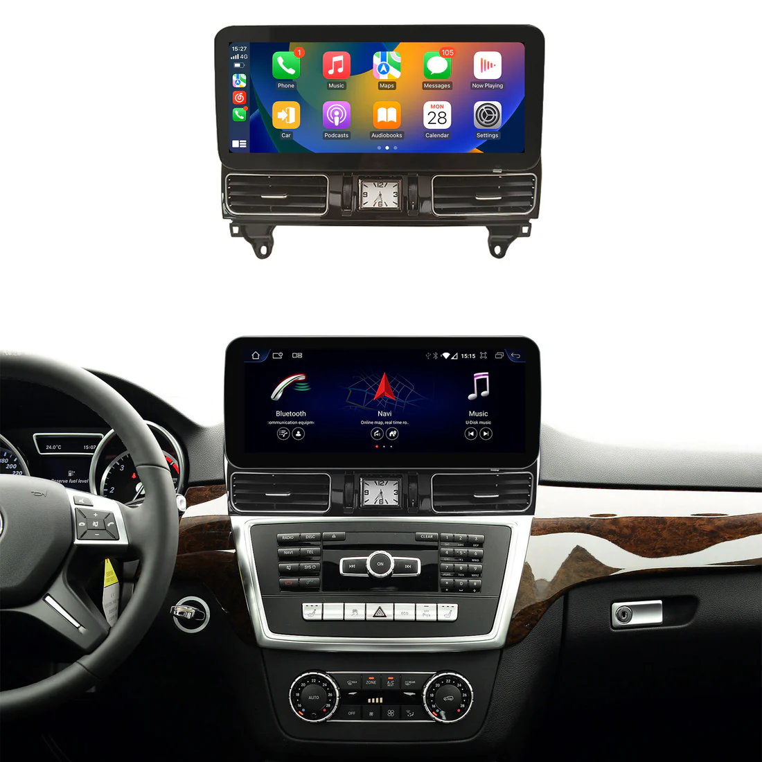 Navigație Android Mercedes Benz GL ML Class X166 W166 (2013-2015), 4 GB RAM, OCTA-CORE, ecran 12.3", NTG 4.5, 1920x720, CarPlay, Android Auto, 4G și WiFi [1]