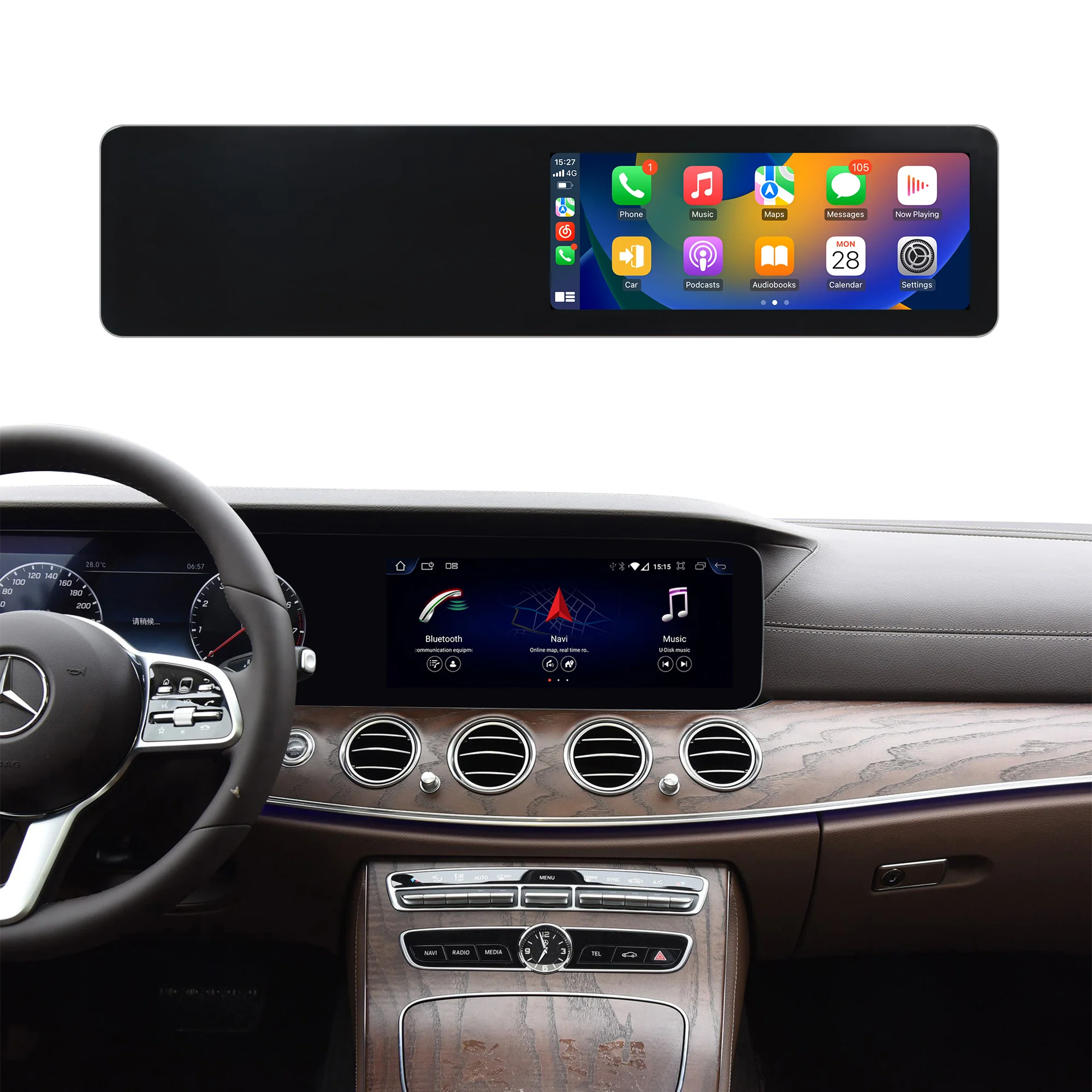 Navigație Android Mercedes Benz E Class W213 (2016-2020), 4 GB RAM, OCTA-CORE, ecran 12.3", NTG 5.0, 1920x720, CarPlay, Android Auto, 4G și WiFi [1]