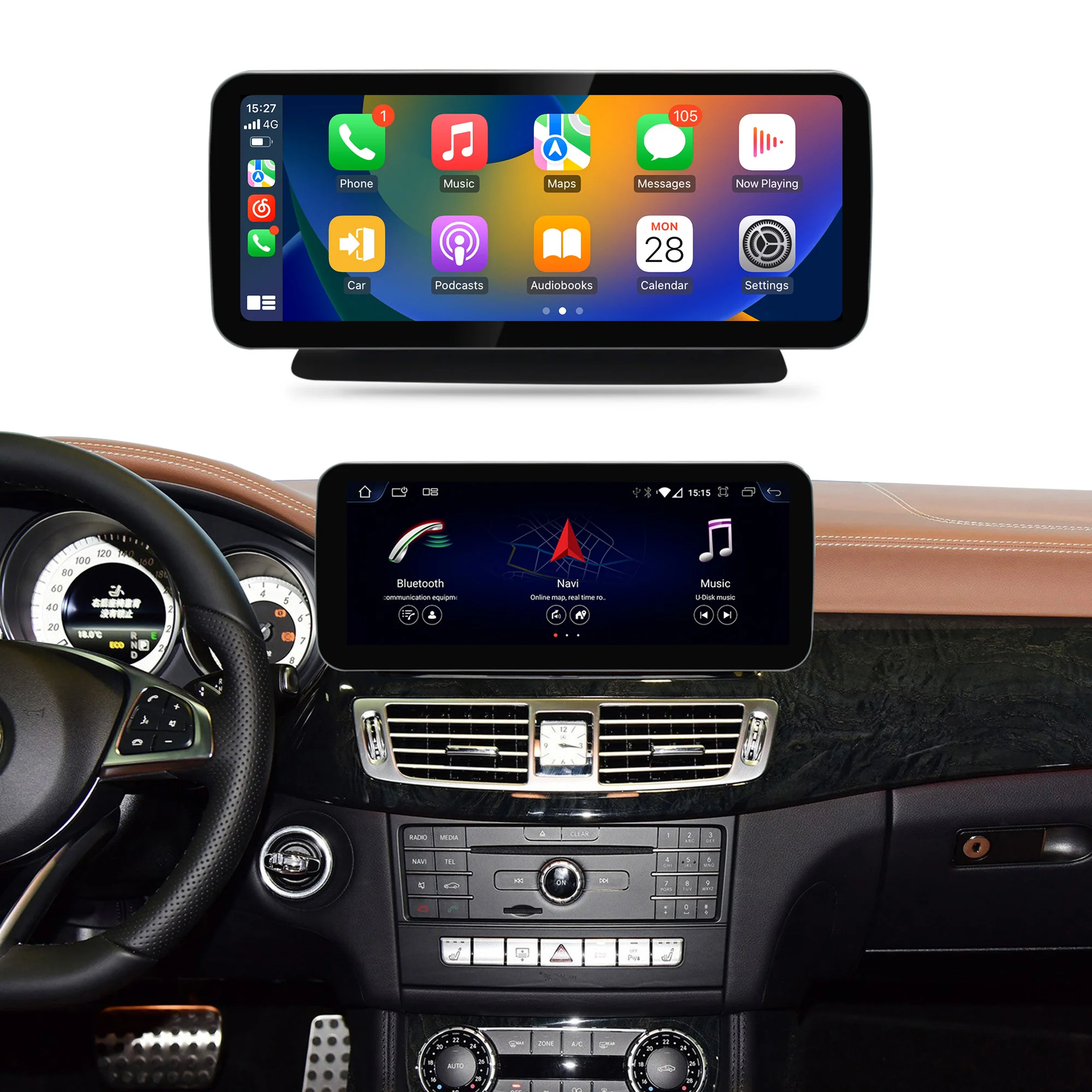 Navigație Android Mercedes Benz GLS Class C218 X218 (2011-2018), 4 GB RAM, OCTA-CORE, ecran 12.3", NTG 4.0, NTG 4.5, NTG 5.0, 1920x720, CarPlay, Android Auto, 4G și WiFi [1]