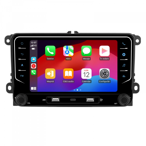 Passat B7 (2011-2015) - Navigație Android,Volkswagen,Skoda,Seat - 4+64 GB, USC Frontal,CarPlay & Android Auto, ecran 7