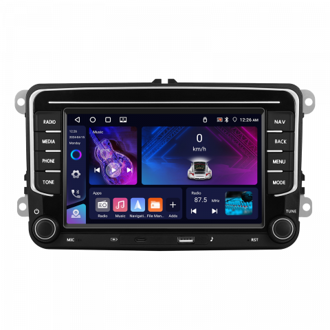 Passat B7 (2011-2015) - Navigație Android,Volkswagen, Skoda, Seat - 4+64 GB, USC C Frontal,CarPlay & Android Auto, ecran 7"|Compatbil Golf 5, Golf 6, Jetta, Passat B6/B7/CC, Polo, Tiguan