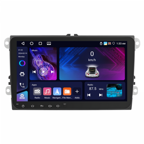 Skoda Rapid (2013-2018) - Navigație Android,Volkswagen, Skoda, Seat - 4+64 GB, USC C Frontal,CarPlay & Android Auto, ecran 9 inch Compatbil Golf 5, Golf 6, Jetta, Passat  B6 B7 CC, Polo, Tiguan
