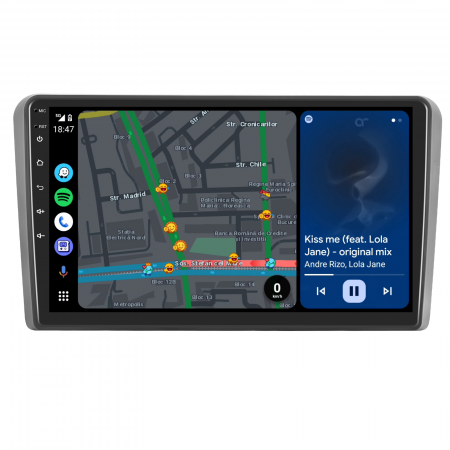 Navigatie Audi A3 (2003-2013) cu Android 12, 4GB RAM 64GB ROM, SIM 4G, DSP, ecran 9 Inch,Carplay si Android Auto [12]