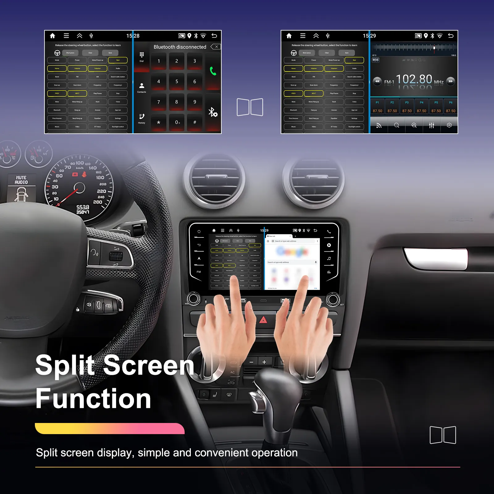 Navigatie Audi A3 (2003-2012) 2+64 GB, CarPlay si Android auto OEM Look, ecran 7 inch [1]
